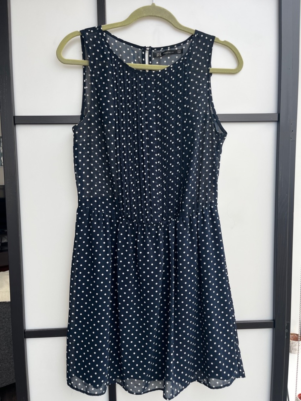 Zara Navy Blue Polka Dot Mini Dress